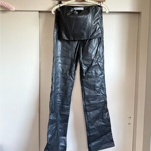 Zara 2 Piece Leather Crop with Flare Pants